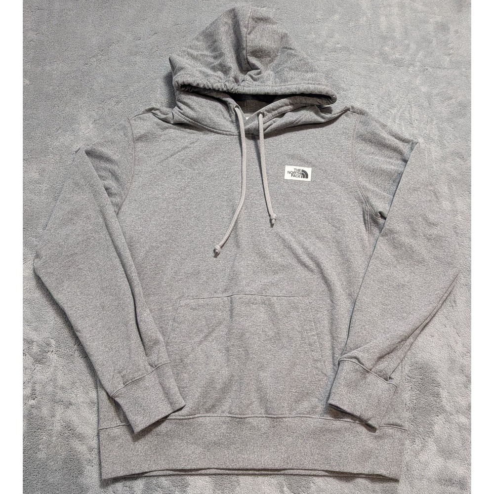 The North Face Mens L Hoodie Gray Heather Fleece Lined Regular